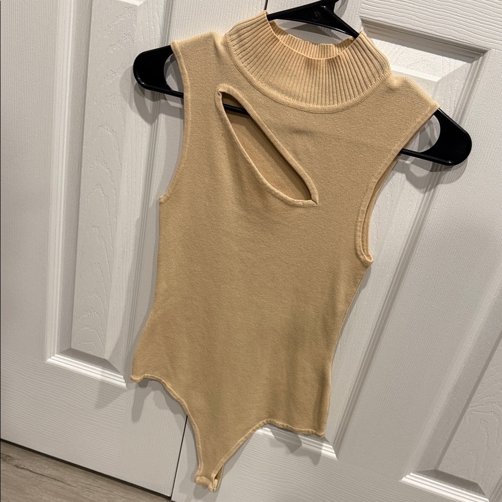 Fashion Nova Cutout Tan Bodysuit